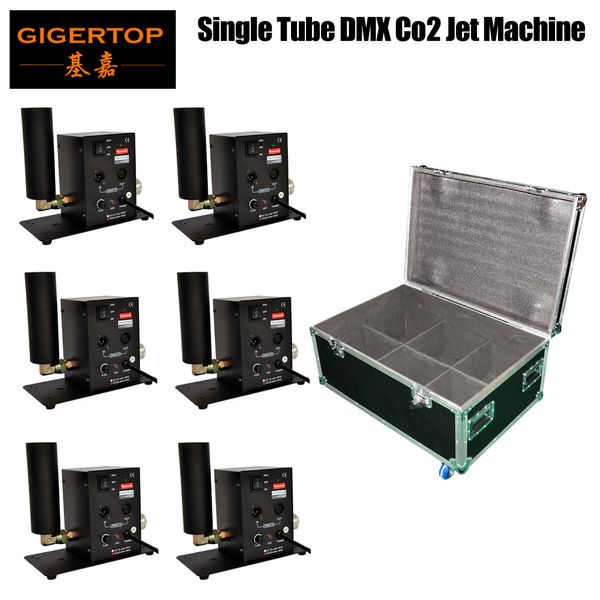 Flight Case 6in1 emballage buse unique étape Co2 Jet Machine colonne Jet direction commutable 1M5M hauteur de Jet DMX512 2CH ControlM4009184