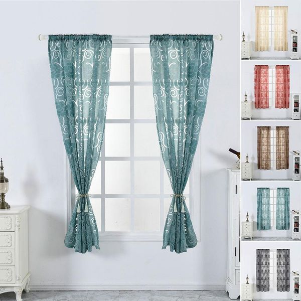 

100x130cm peony flower window curtain gauze living room tulle drape curtain home decor