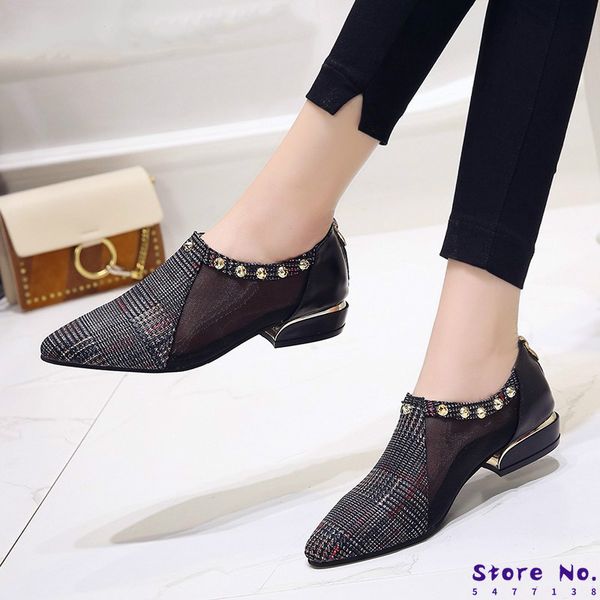 

2020 fashion summer sandals women hollow out mesh ankle boots rivet chunky low heel shoes woman pumps booties, Black