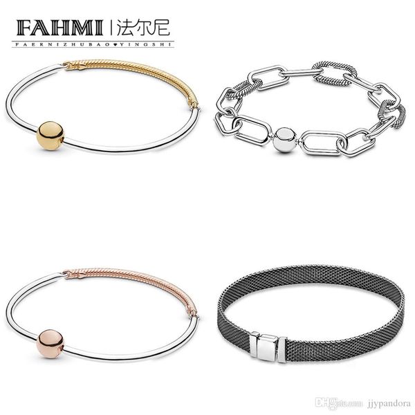 

fahmi 100% 925 sterling silver 2019 new reflexions women's charm bracelet jewelry support wholesale, Black