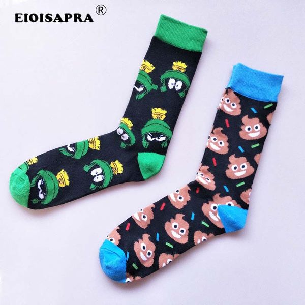 

eioisapra]hip hop cartoon personality frog stool harajuku 2 art color funny socks men kawaii sokken calcetines sox, Black