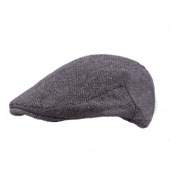 

new fashion wool felt mens berets winter warm striped flat caps cabbie newsboy driver ivy caps for men, Blue;gray