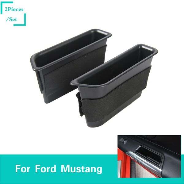 

ABS Черный двери автомобиля Коробка для хранения Украшение Обложка для Ford Mustang 2015-20