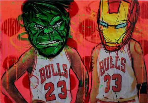 

timmy sneaks oil painting on canvas wall decor graffiti art avengers bulls wall art home decor handpainted &hd print 191022