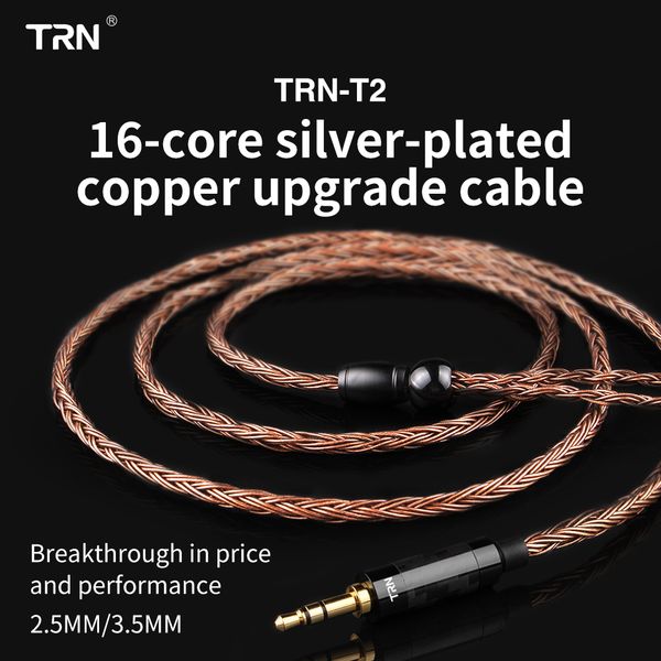 

trn 16 core silver plated 2.5/3.5/4.4mm balanced cable to 0.75 0.78 2pin/mmcx connector hifi upgrade cable for trn v80/kz/tfz