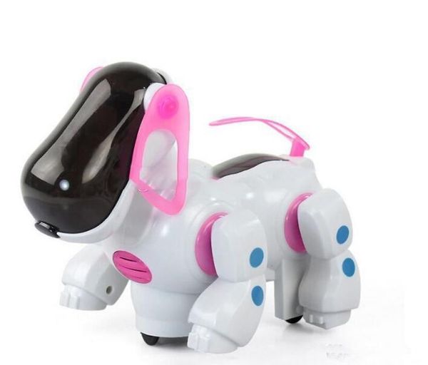 Neuer heißer Verkauf Elektrischer Hund mit Licht- und Musikrolle schüttelte Kopf und Schwanz, Lernspielzeug für Kinder im Großhandel, kostenloser Versand