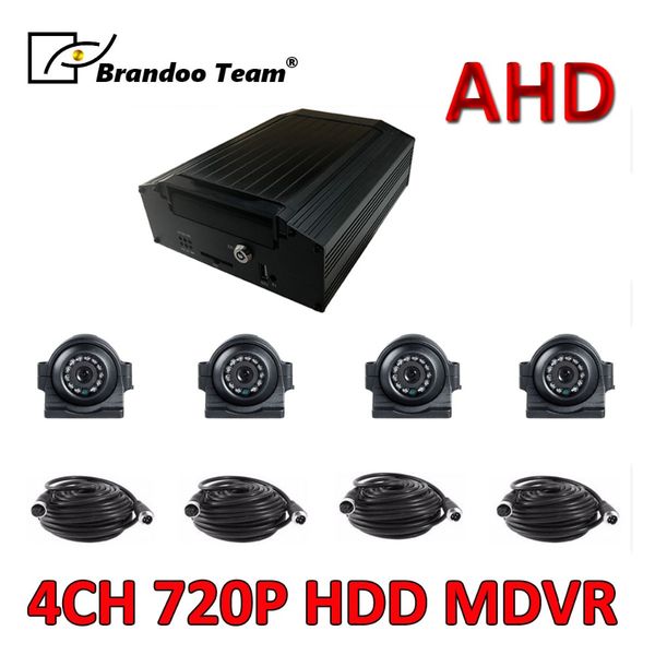

front/back/side view car ahd camera +4ch hdd ahd car dvr mobile dvr kits ing
