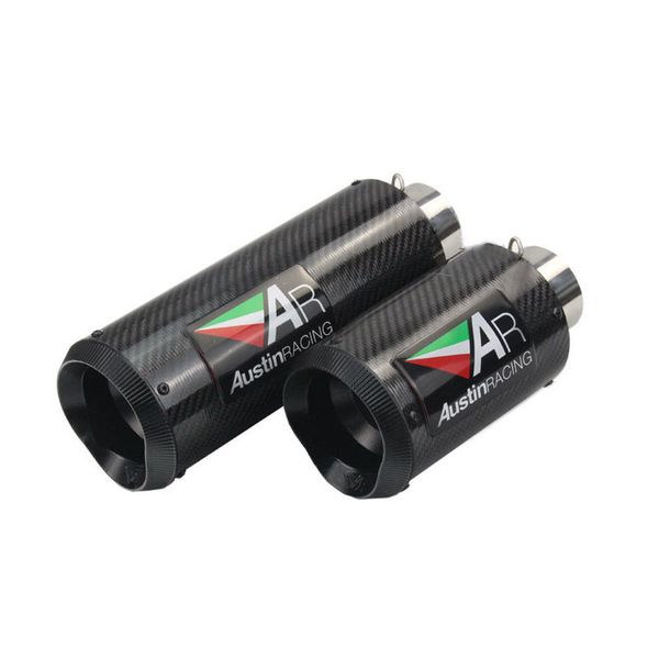 

51mm 61mm universal motorcycle ar exhaust muffler carbon fiber gp modified scooter motorbike pit bike for ar exhaust pipe