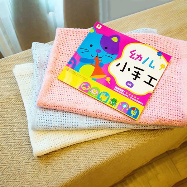 

100% cotton infant hollow design blanket comfortable breathable sleep hole multi-function leisure blanketcm