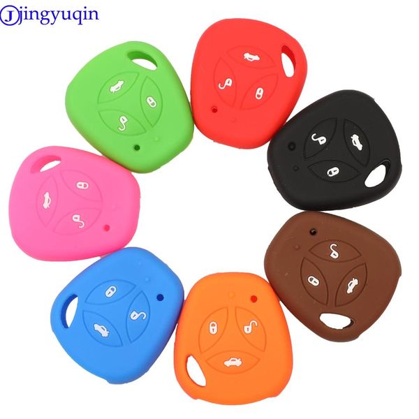 

jingyuqin 3b sile rubber car remote key fob cover case protector for lada priora sedan sport kalina granta vesta x-ray