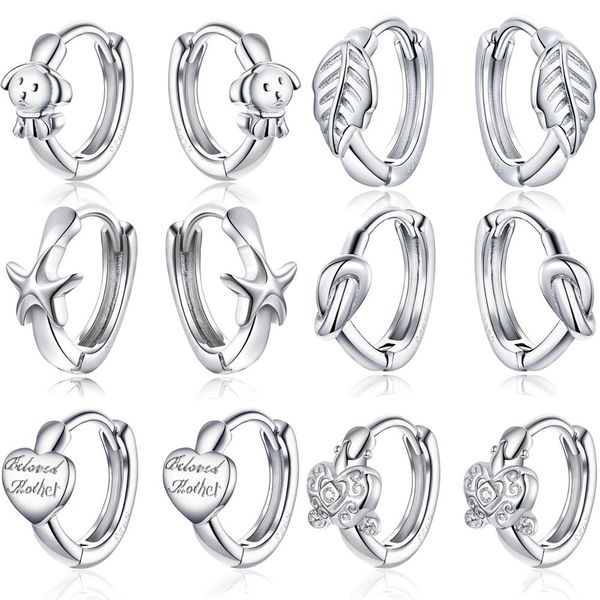 

hoop earrings woman 925 sterling silver simple girl small earrings jewelry gift anti-allergy, Golden;silver