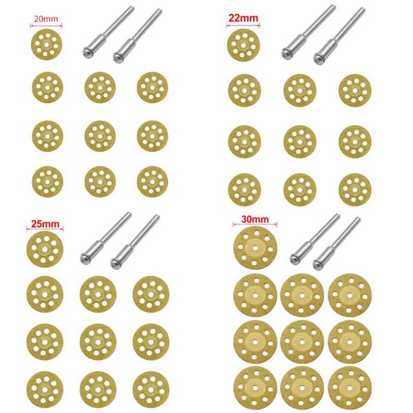 

10pcs 20/22/25/30mm mini diamond saw blade cutting discs +2pcs connecting shank new