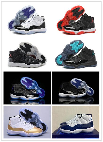 

Лучшее Качество Ретро 11 Jordan Shoes Классический Белый Черный Гамма Синий NIKE Air Jordan 11 Б