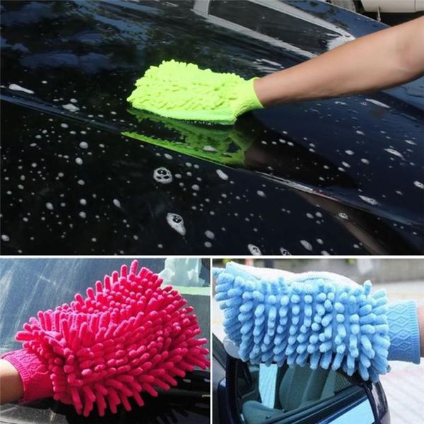 

1pc washable car washing cleaning gloves tool car washer super mimicrofiber cleaning cloth random color accessories
