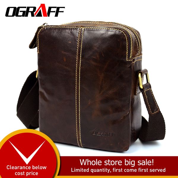 

ograff men's bag briefcase men shoulder bag messenger men leather travel bags genuine leather vintage tablets