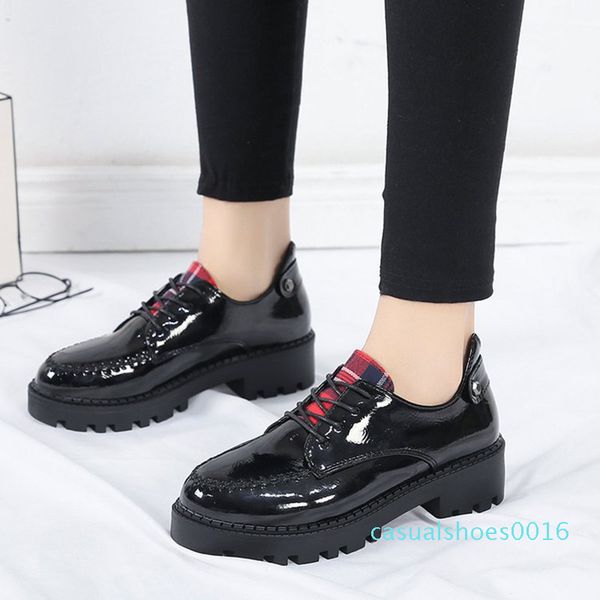 

xiaying smile heel pumps new fashion casual shoes women spring autumn concise hell platform lace-up wedges pumps sewing shoes c16, Black