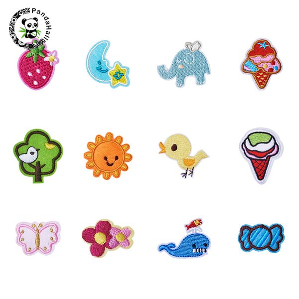 

pandahall 1 set handmade embroidery cloth iron on patches for jewelry findings diy mixed shapes mixed color 12.5x10.5x1.8cm