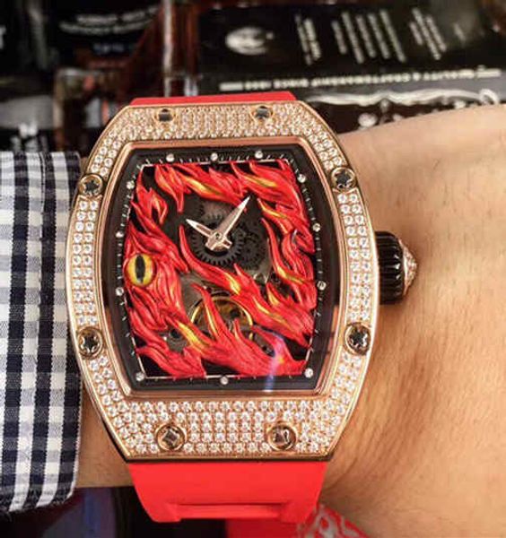 

2019 new belt drill men watche automatic watche ca ual date bu ine male wri twatche auto homme 53mm 38mm 13mm lot drop hipping