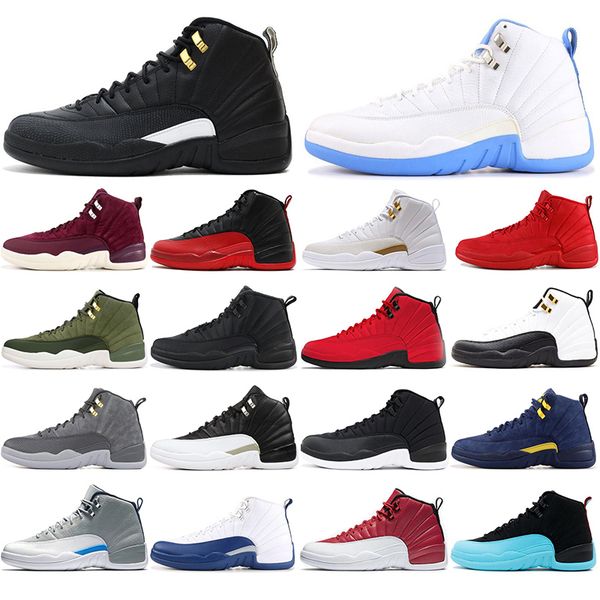 

with socks 2019 12 12s basketball shoes winterized wntr gym red flu game gamma blue taxi the master mens trainers sports sneakers 40-47