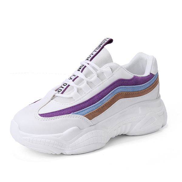 

women chunky sneakers fashion platform sneakers white ladies brand designer casual shoes woman sports dad shoes female, Black