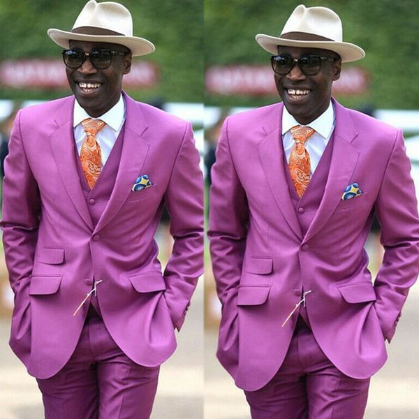 

summer beach purple men's suits peaked lapel 2 pieces groom wear for wedding formal party prom blazer suit, Black;gray