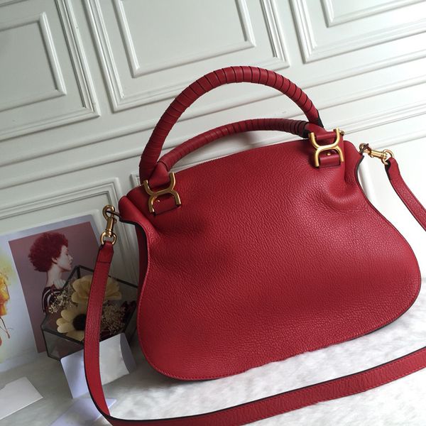 

large 36cm messenger capacity zipper leather bag real crossbody women classic totes lady handbag bags shoulder purse handbag bag tjumc, Red;black