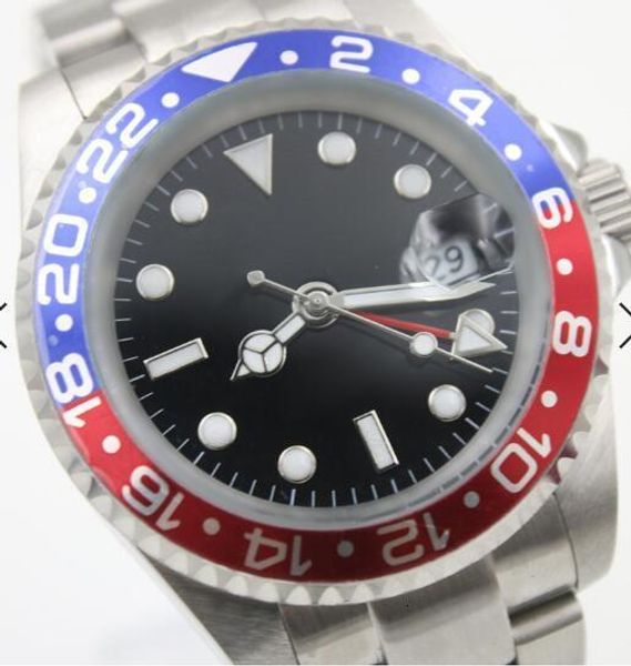 

new style 40mm automatic men wristwatches rotatable blue and red bezel watch mens watches with 316l stainless steel bracelet wrisrwarcges, Slivery;brown