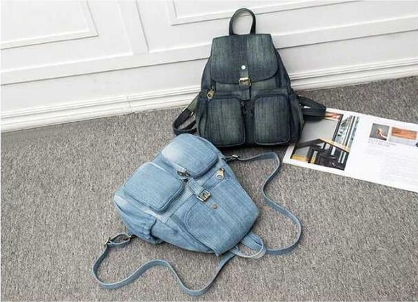 

2019 новая японская и корейская версия моды рюкзаки рюкзаки повседневная джинсовая холст компьютерные сумки в порядке