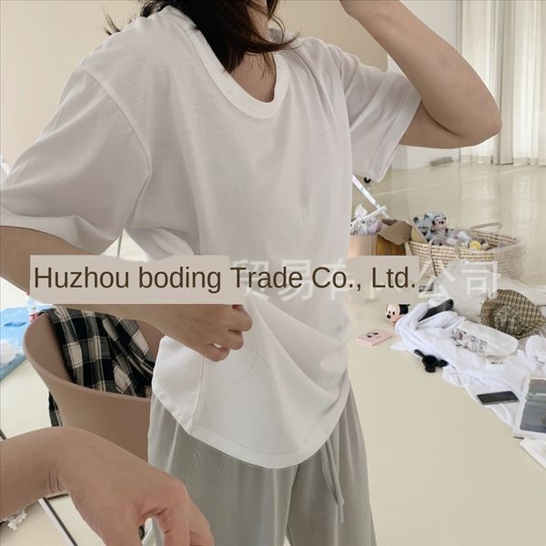 

wannian classic cool and smooth white t-shirt women's casual short sleeves wannian classic cool and silk silk smooth white t-shirt wome