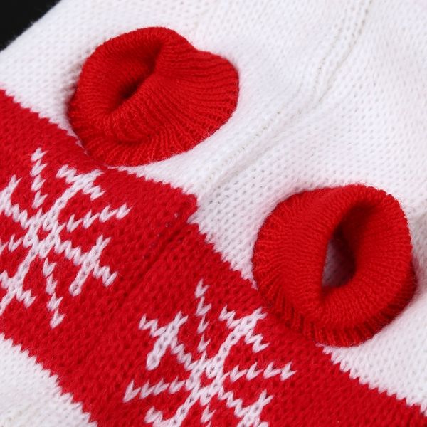 

красный и белый узор снег hood knit собака свитер пуловер - l собак одежда