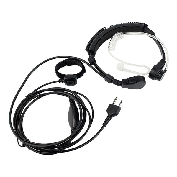

throat mic covert acoustic tube earpiece headset with finger ptt 2 pin