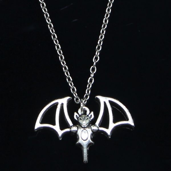 

20pcs new fashion necklace 22x32mm bloodsucking bat silver pendants short long women men colar gift jewelry choker