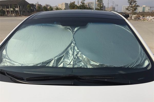 

universal silver coated cloth car windshield sunshade interior uv protection thin visor folding windscreen light cover y09