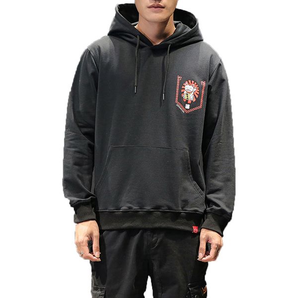 

m-5xl mens hoodies and sweatshirts casual fashion hip hop streetwear sweatshirts men print men hoodie, Black