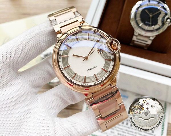 

super 94 three-pin series montre de luxe automatic mechanical movement watches 316 fine steel case strap mineral mirror 46mm*13mm, Slivery;brown