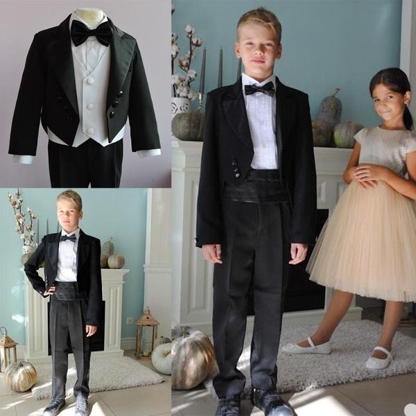 

black 2 pieces boys formal wear for wedding notched lapel little boy suit kids wedding prom suits tuxedos (jacket+pants, Blue