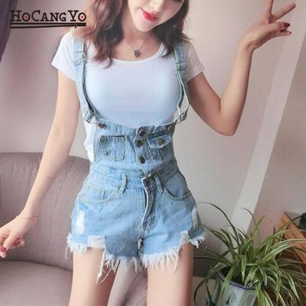 

rompers women denim playsuits cotton straps suspenders rompers loose casual overalls for women shorts female jumpsuits, Black;white