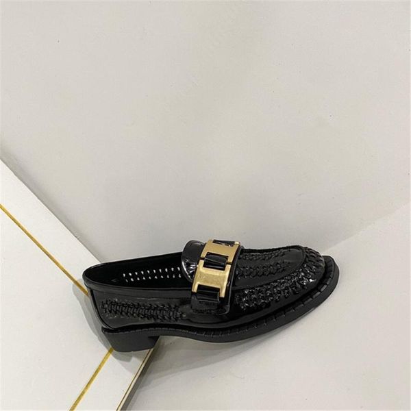 

women's shoes new spring/autumn fashion women's loafers cool matel decoration flats slip-on shallow ladies flats, Black
