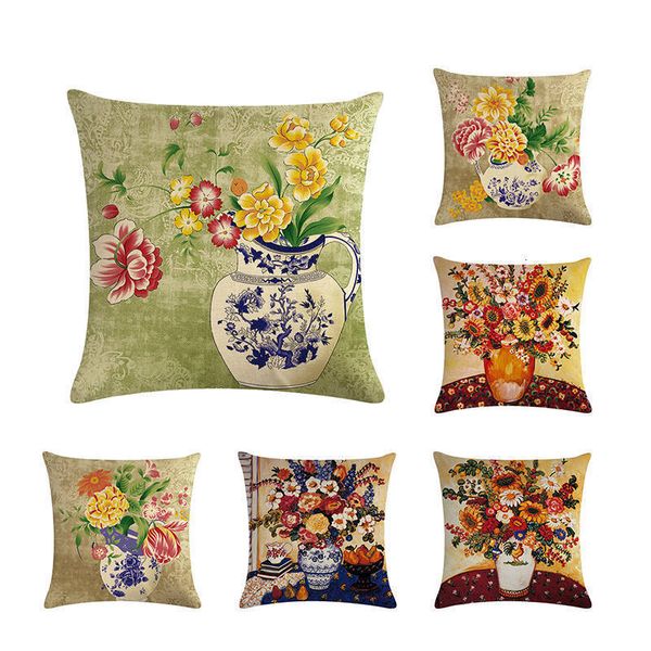 

китайский стиль наволочки синий и белый фарфоровый цветок печатные бросьте подушки чемоданы главная диван декор стул талия pad zy201