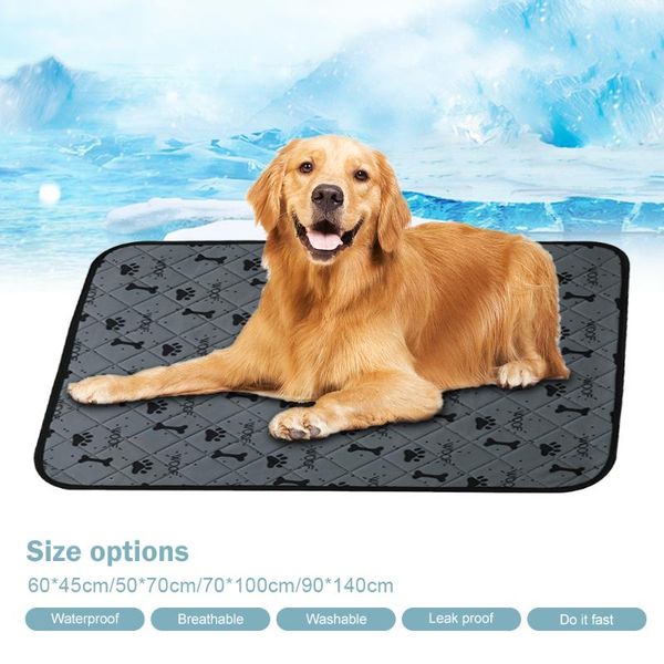 

cooling summer pad mat gray printed pet urine pad waterproof non-slip pet dog bed summer washable small medium large dogs car