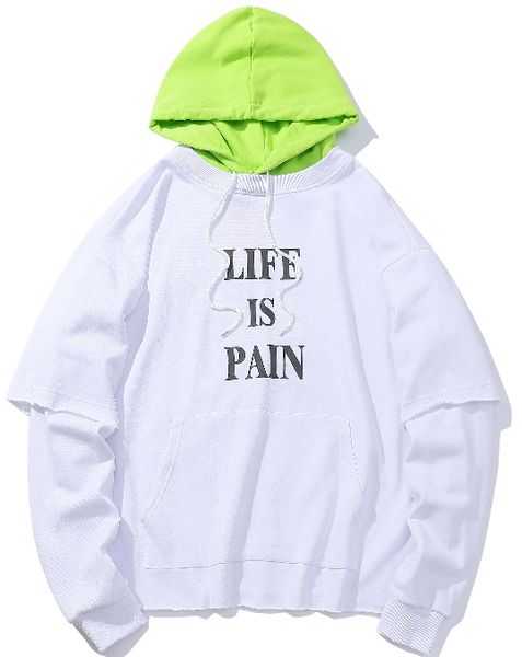 

дизайнер бестселлеры экстремальные толстовки с длинными рукавами бренд thins section свободная пара hoodie high street поддельные два больши, White;black