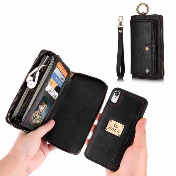 

purse wristlet phone case for coque iphone 11 pro x xr xs max 6 6s 7 8 plus funda etui luxury leather protective phone cover bag