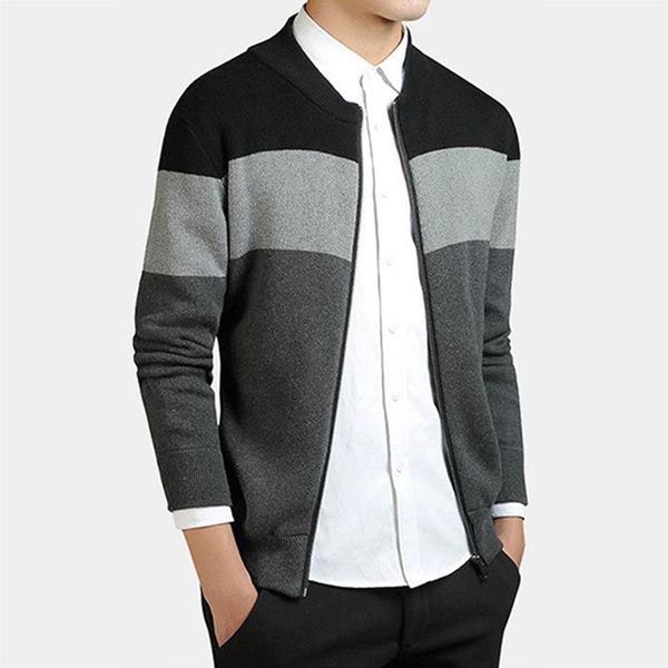 

studyset men fashion casual round neck zipper shirt slim long-sleeved sweater men's clothing plus size, Black;brown