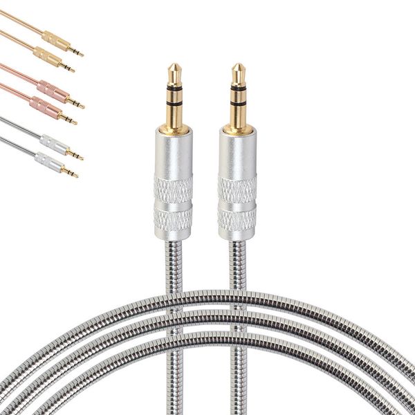 

3.5mm auxiliary aux to male stereo audio cord aluminum alloy shell plug and play cable for pc ipod car phones y10