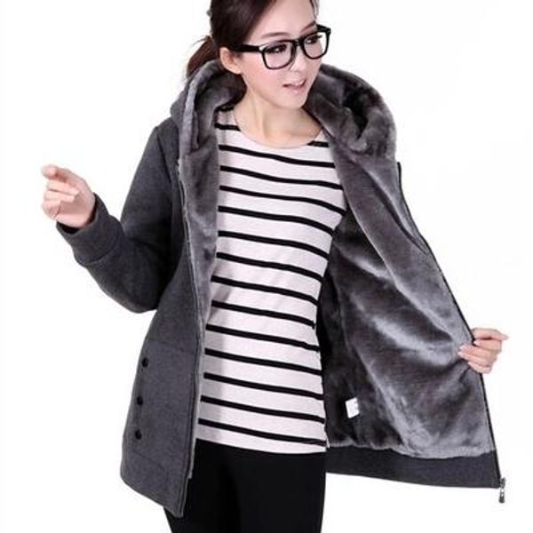 

autumn women hoodies cotton mixed zip -up zipper solid full -sleeve hooded casual hoodies sweatshirts fit plus size m-4xl, Black