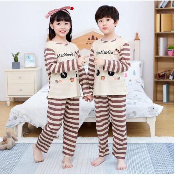 

new low price 2pcs/set kids baby girls boys clothes t-shirts+trousers +pants cotton children's pajamas sleepwear nightclothes, Blue;red