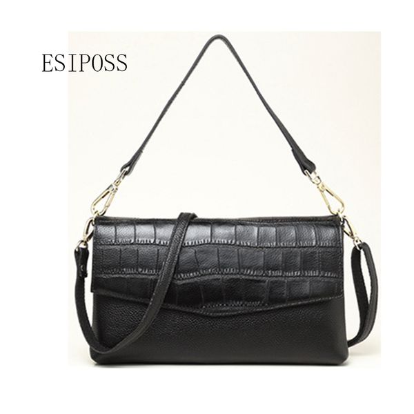 

women clutch bags vintage genuine leather crocodile pattern envelope shoulder bag ladies small messenger handbag female gift