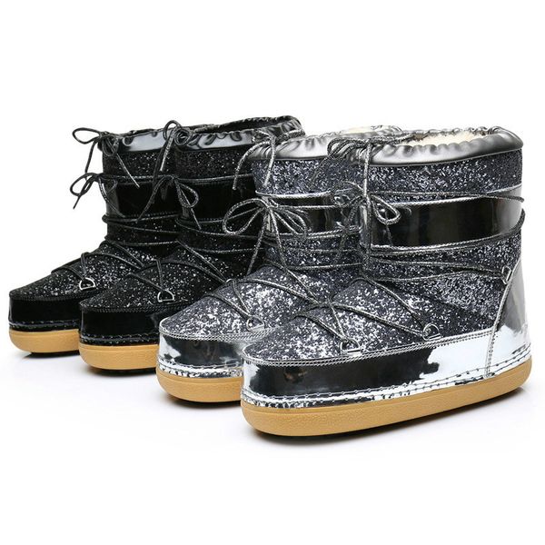 

women winter warm boots antiskid outsole lady snow boots navy red christmas deer brand fashion style easy wear buckle plus, Black