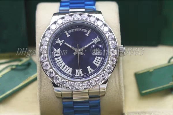 

Luxury 5 tyle ilver 44mm diamond dial men automatic mechanical day date erie a ia 2813 men watch watche