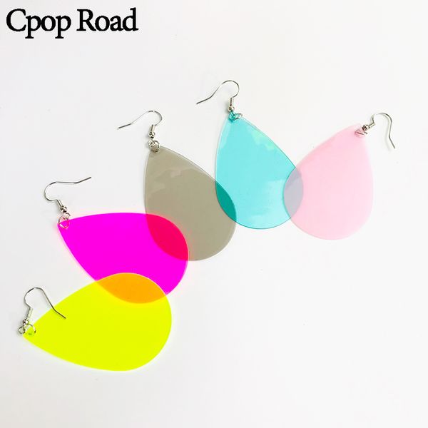 

cpop модный прозрачный красочные смола серьги street fashion water drop серьги цвета конфеты женщина ювелирные изделия аксессуары девушки шк, Silver